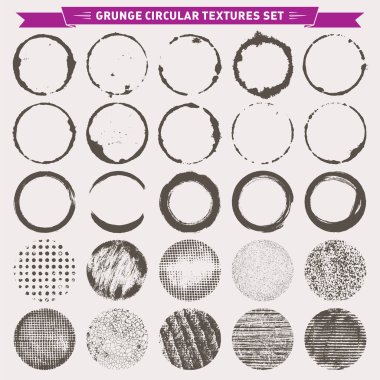 Grunge Circular Texture Backgrounds Frames 2 Vector