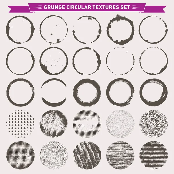 Grunge Circular Textura Fondos Marcos 2 Vector — Archivo Imágenes Vectoriales