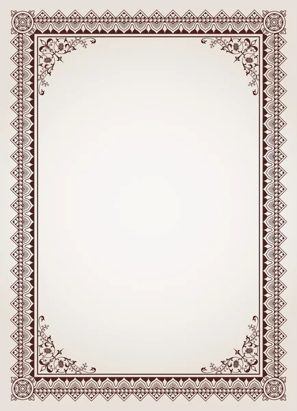 Decoratieve rand frame certificaat sjabloon vector — Stockvector