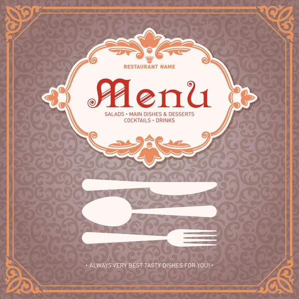 Restaurant Menu Design Vintage Style 1 — Stock Vector