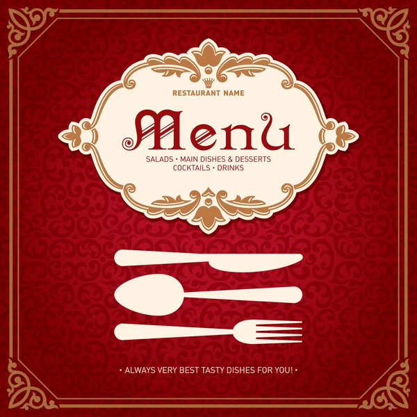 Restaurant Menu Design Vintage Style 2 — Stock Vector