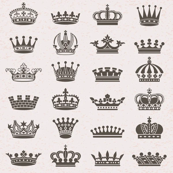 Ensemble d'icônes de couronne — Image vectorielle