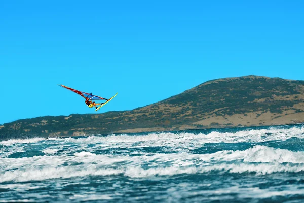 Recreational Extreme Water Sports. Windsurfing. Surfing Wind Act — Stock Photo, Image