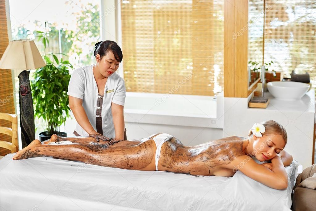 Body Care. Spa Treatment. Woman Mask Beauty Salon. Skin Therapy