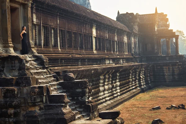 Cambogia Famoso punto di riferimento. Tempio di Angkor Wat. Attrazione turistica , — Foto Stock