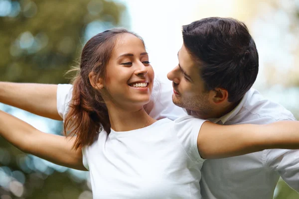 Couple Hugging and Laughing — Stock Photo, Image