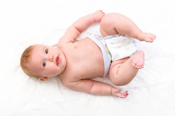 Baby Girl Lying in the Bed — Stock Photo, Image