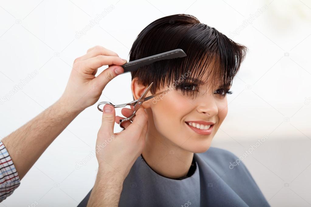 Hairdresser doing Hairstyle.