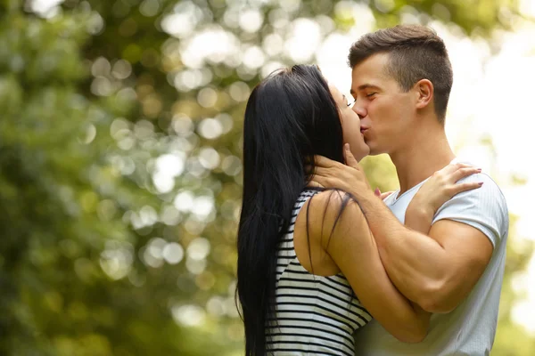 Kissing couple. Portrait of young caucasian couple kissing Royalty Free Stock Photos