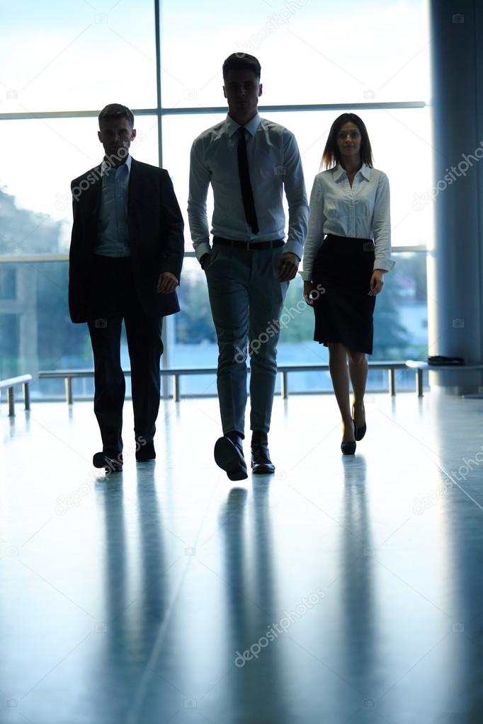 Silhouettes of Business people . Business Team