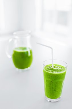 Green Juice. Healthy Eating. Detox Smoothie. Food, Diet Concept.