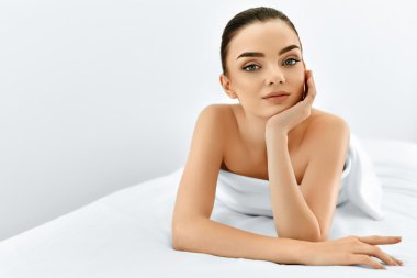 Beauty Face. Portrait Woman With Clean Skin. Skin Care Concept.