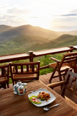 Gıda. Thai Restaurant akşam yemeği. Sağlıklı yemek. Thailan için seyahat