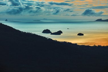 Doğa arka plan. Doğal günbatımı manzara. Tayland seyahat. 