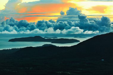 Doğa arka plan. Doğal günbatımı manzara. Tayland seyahat. 