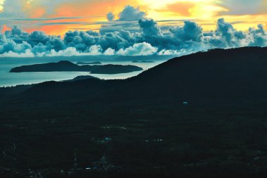 Doğa arka plan. Doğal günbatımı manzara. Tayland seyahat. 