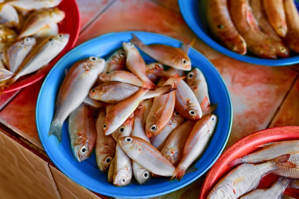 Schaal-en schelpdieren. Vismarkt In Thailand. Gezonde voeding. Levensmiddelen Backgr — Stockfoto