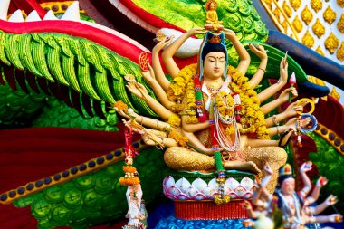 Religion, Thailand. Guanyin Statue, Wat Plai Laem, Big Buddha Te