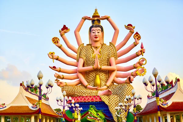 Thailand Landmark. Guan Yin Statue At Big Buddha Temple. Buddhis — Stock Photo, Image