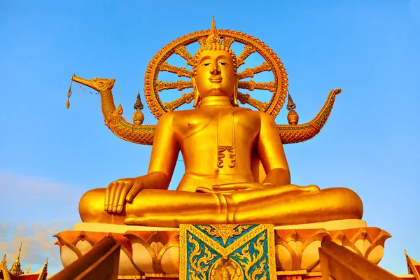 Spirituality. Golden Buddha, Wat Phra Yai Temple, Thailand. Reli — Stock fotografie