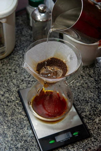 Chemex White Paper Filter Scales Home — Stock Photo, Image