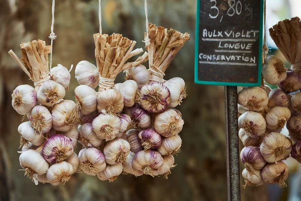 Alho para venda em Provence França — Fotografia de Stock