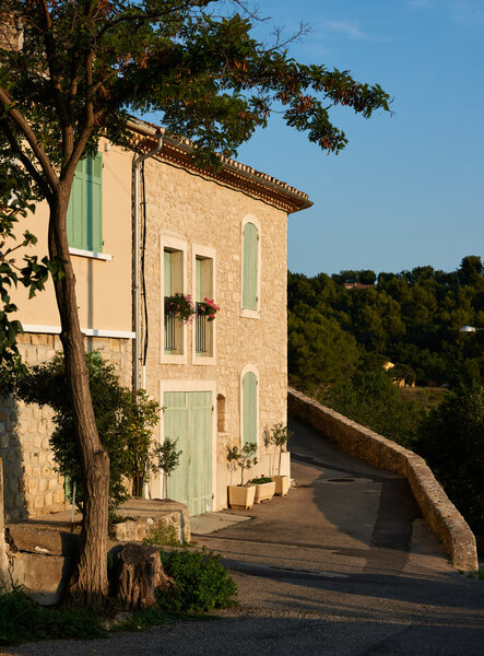 Typical French Provence architecture, stone houses in Grambois village, France