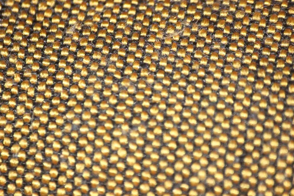 Macro Photo Background Close Golden Color Cloth Fibers Knitted Woven — Stock Photo, Image