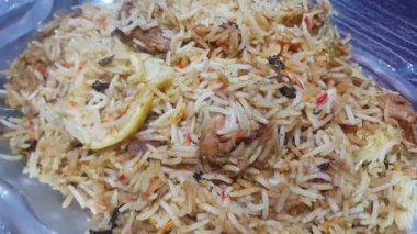 4K yakın çekim Basmati Rice Pulao veya pulav veya sebze pilavı pişirme makinesi