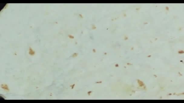 Roti Chapati Naan Paratha Herstellen Indem Man Den Teig Mit — Stockvideo