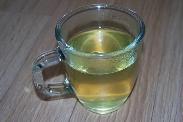 Tazza Vetro Che Preparato Verde Profumato Qehwa Qahwa Sul Pavimento — Foto Stock