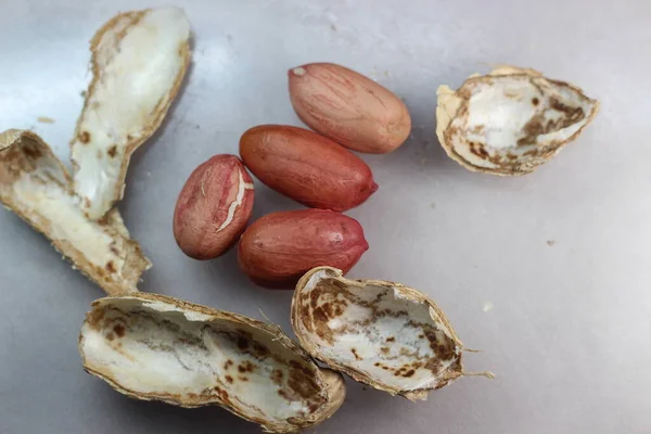Ungeschälte Erdnuss Mit Schalen Ernährungshintergrund Von Erdnüssen — Stockfoto