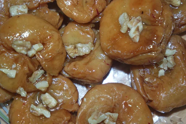 美味而美味的亚洲甜食叫做Balu Shahi或Baloshahi或Balushahi 这道菜在巴基斯坦 印度和孟加拉国都有街头甜食 并在庆祝活动中食用 — 图库照片