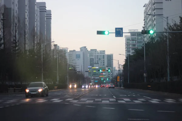 Incheon Corea Del Sur Enero 2021 Carretera Con Mucho Tráfico —  Fotos de Stock