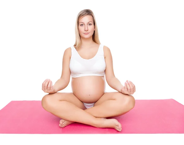 Тренування та медитація під час вагітності — стокове фото
