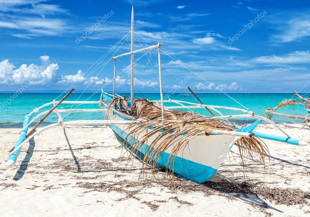 Philippines fishing boat on a beautiful beach