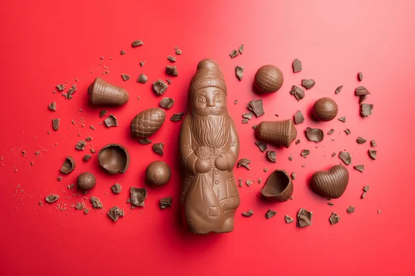 Delicioase Ciocolată Festivă Crăciun Dulciuri Pentru Perioada Vacanță — Fotografie, imagine de stoc