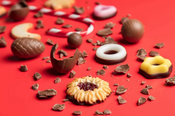 Delicioase Ciocolată Festivă Crăciun Dulciuri Pentru Perioada Vacanță — Fotografie, imagine de stoc