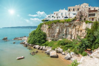 Old seeside town of Vieste in Italy clipart