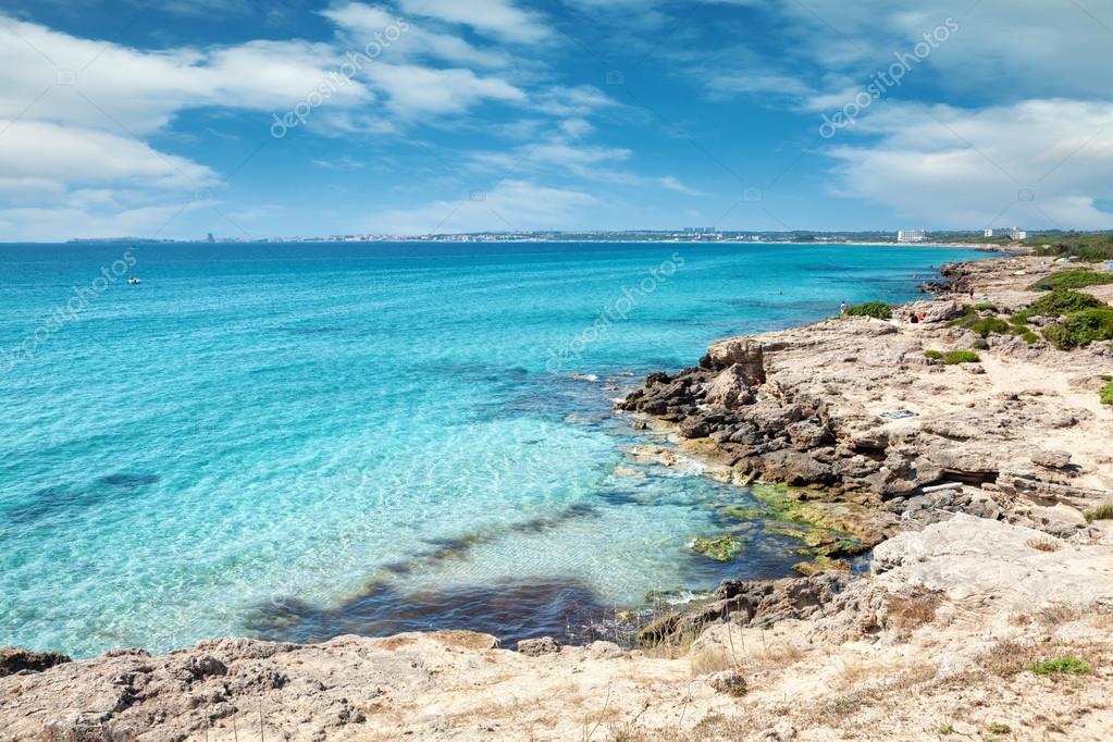 Turquoise beach near Gallipoli, Italy — Stock Photo © tommyandone #53164057