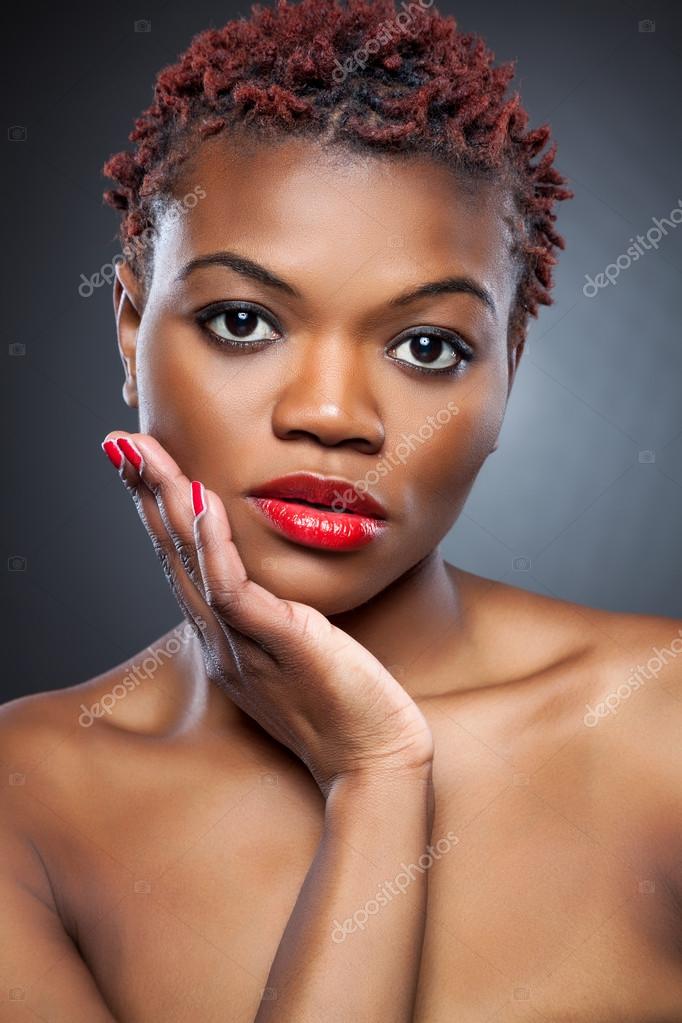 Black Beauty With Short Spiky Hair Stock Photo C Tommyandone