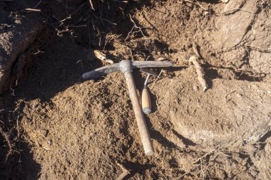 Topraktaki tarihi araştırma araçlarıyla dolu sakin bir hayat Arkeolojinin Sıkı Çalışması