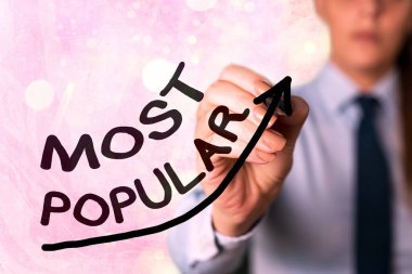 En Popüler 'i gösteren bir not yazıyorum. İş fotoğraflarının sergilenmesi Sevilen Takip Edildi Toplumda gösterilen sayısal ok başı eğrisi büyüme kavramını gösteriyor.