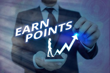 Earn Points 'i gösteren bir not yazıyorum. Yaptığınız bir şey için övgü ya da onay alan bir iş fotoğrafı sergisi Arrow sembolü önemli bir başarı gösteriyor.