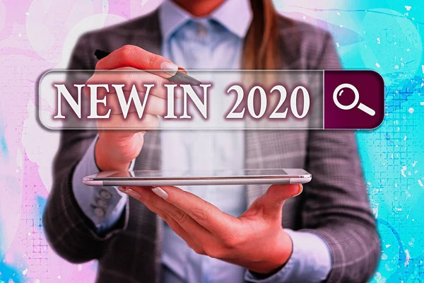 Foto de negócios mostrando o que estará esperando ou nova criação para o ano 2020 Web pesquisa digital tecnologia futurista conexão de rede. — Fotografia de Stock
