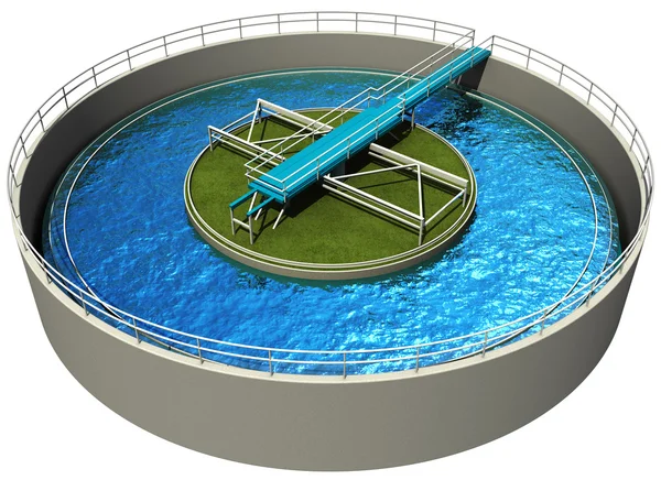 Waste water treatment plant, primary sedimentation stage — Stock Photo, Image