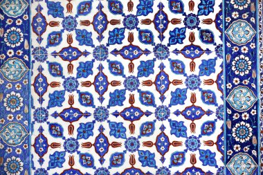 Macro view of tiles in Rustem Pasa Mosque, Istanbul clipart