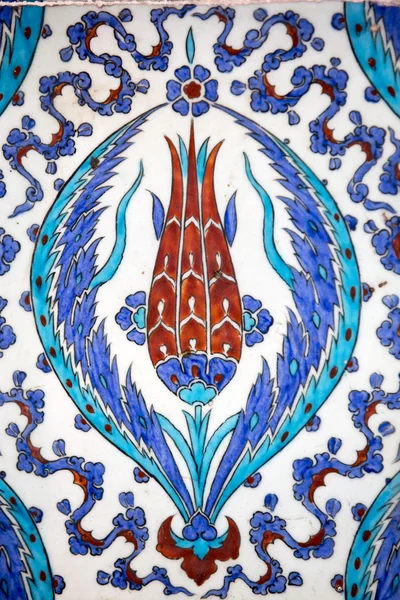 在吕斯泰姆好好清真寺，伊斯坦布尔的瓷砖宏视图 — 图库照片