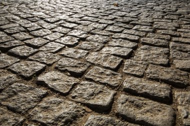 Makro viev Arnavut kaldırımlı yol