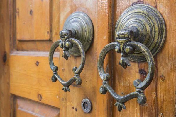 Macro view of antique door handles — Stock Photo, Image